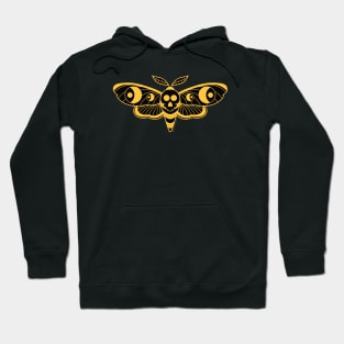 Death’s Head Hawk Moth Gold and Black Hoodie